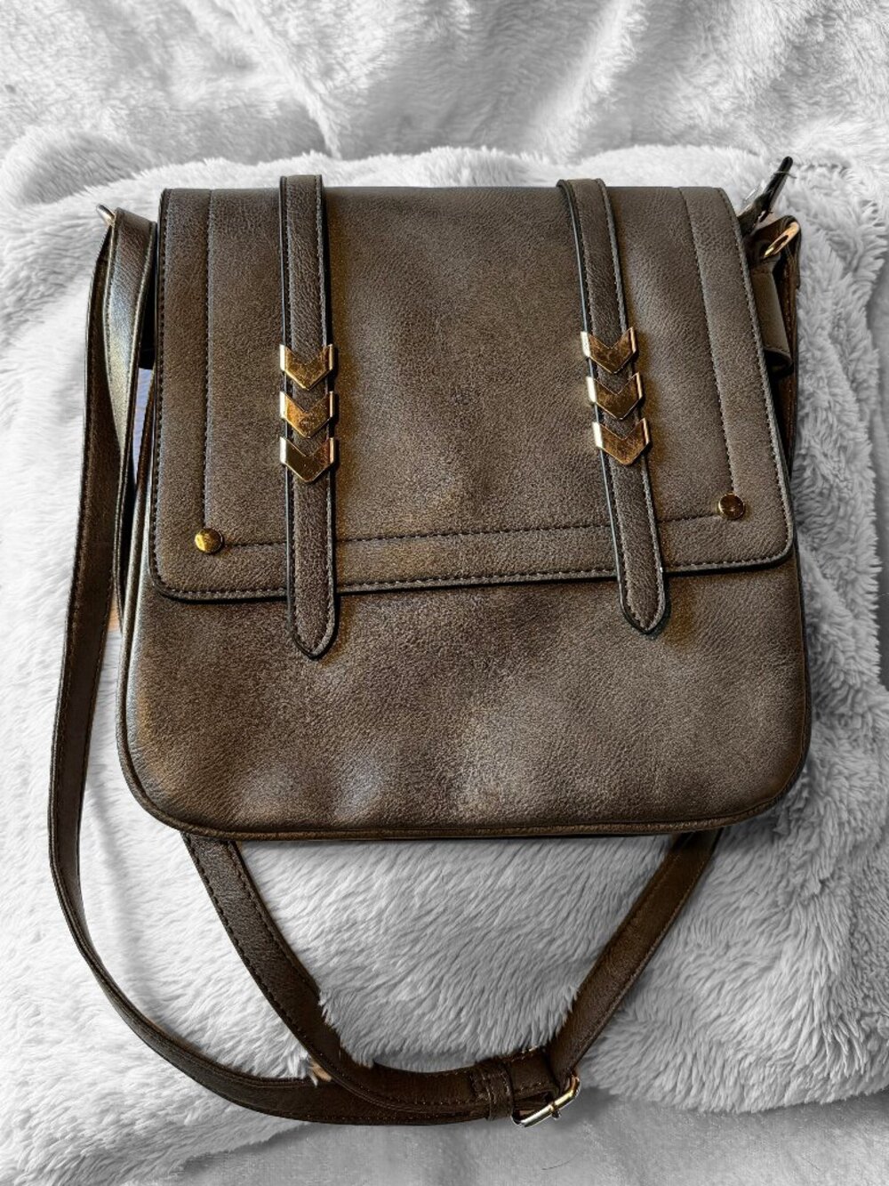 Grey Pleather Purse
